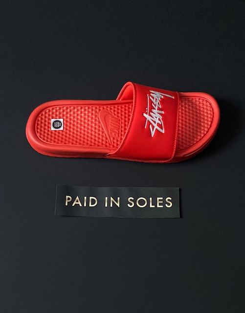 Nike Benassi Stussy Habanero Red | Paid In Soles