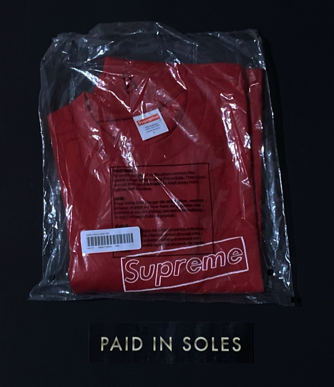 Supreme KAWS Chalk Logo Tee Red (SOLD OUT) | Paid In Soles